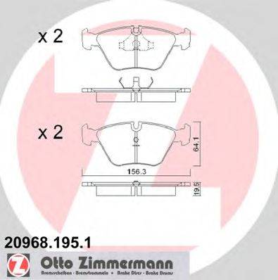 ZIMMERMANN 209681951 Комплект тормозных колодок, дисковый тормоз