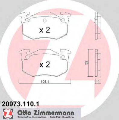 ZIMMERMANN 209731101 Комплект тормозных колодок, дисковый тормоз