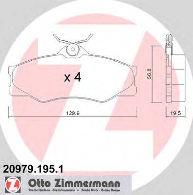 ZIMMERMANN 209791951 Комплект тормозных колодок, дисковый тормоз