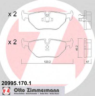 ZIMMERMANN 209951701 Комплект тормозных колодок, дисковый тормоз