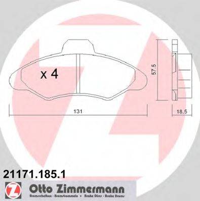 ZIMMERMANN 211711851 Комплект тормозных колодок, дисковый тормоз