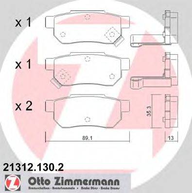 ZIMMERMANN 213121302 Комплект тормозных колодок, дисковый тормоз