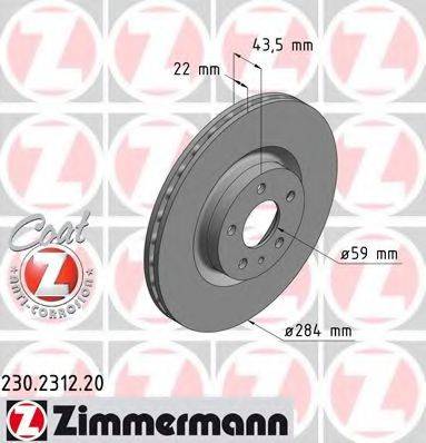 ZIMMERMANN 230231220 Тормозной диск