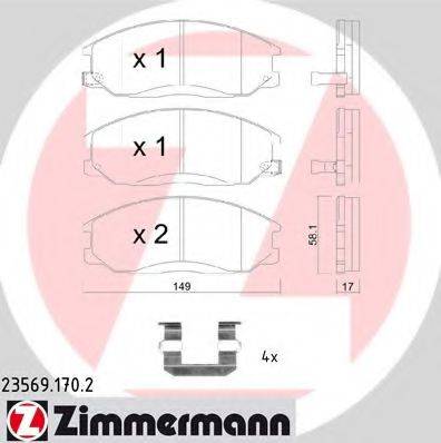 ZIMMERMANN 235691702 Комплект тормозных колодок, дисковый тормоз