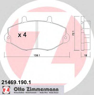 ZIMMERMANN 214691901 Комплект тормозных колодок, дисковый тормоз