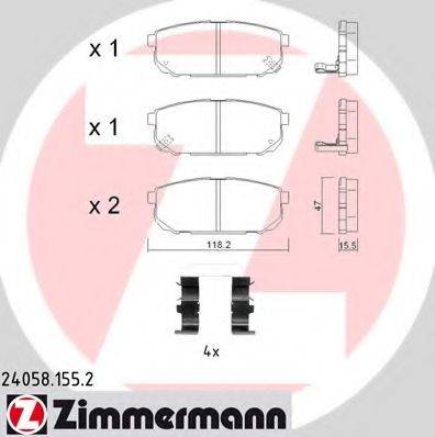 ZIMMERMANN 240581552 Комплект тормозных колодок, дисковый тормоз