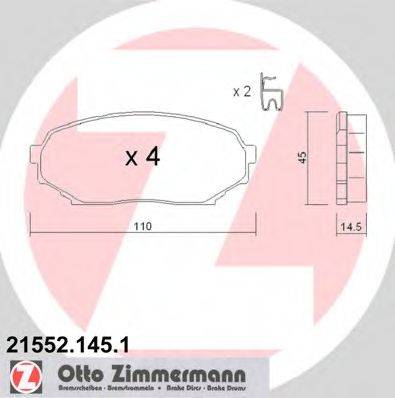 ZIMMERMANN 215521451 Комплект тормозных колодок, дисковый тормоз