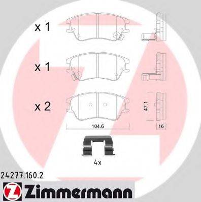 ZIMMERMANN 242771602 Комплект тормозных колодок, дисковый тормоз