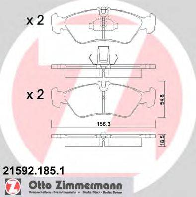 Комплект тормозных колодок, дисковый тормоз ZIMMERMANN 21592.185.1