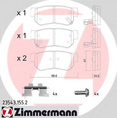 ZIMMERMANN 235431552 Комплект тормозных колодок, дисковый тормоз