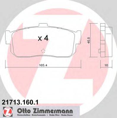 ZIMMERMANN 217131601 Комплект тормозных колодок, дисковый тормоз
