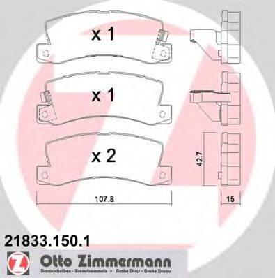 ZIMMERMANN 218331501 Комплект тормозных колодок, дисковый тормоз