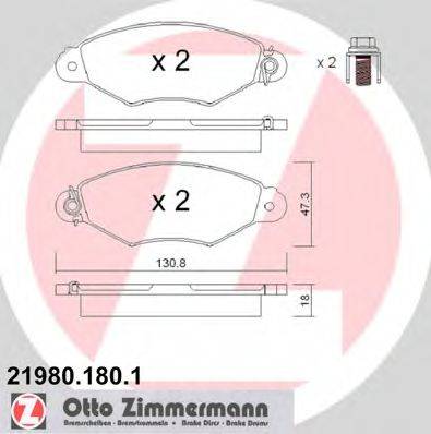 ZIMMERMANN 219801801 Комплект тормозных колодок, дисковый тормоз