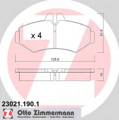 ZIMMERMANN 230211901 Комплект тормозных колодок, дисковый тормоз