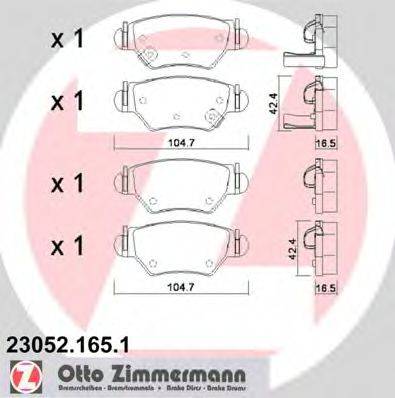 ZIMMERMANN 230521651 Комплект тормозных колодок, дисковый тормоз