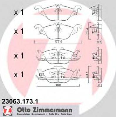 ZIMMERMANN 230631731 Комплект тормозных колодок, дисковый тормоз