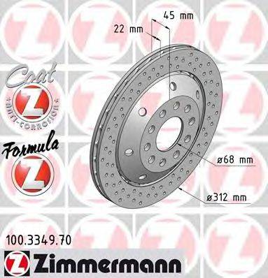 Тормозной диск ZIMMERMANN 100.3349.70