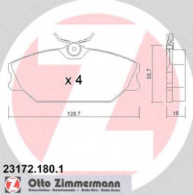 ZIMMERMANN 231721801 Комплект тормозных колодок, дисковый тормоз