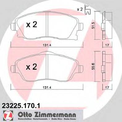 ZIMMERMANN 232251701 Комплект тормозных колодок, дисковый тормоз
