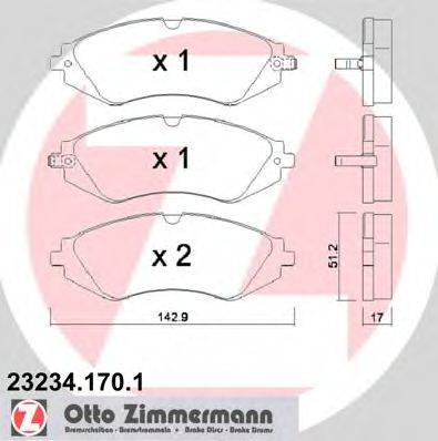 ZIMMERMANN 232341701 Комплект тормозных колодок, дисковый тормоз