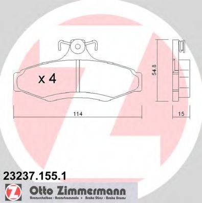 ZIMMERMANN 232371551 Комплект тормозных колодок, дисковый тормоз