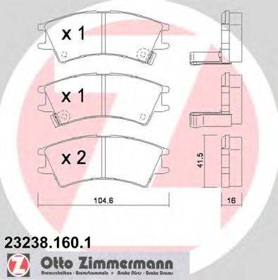 ZIMMERMANN 232381601 Комплект тормозных колодок, дисковый тормоз
