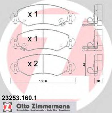 ZIMMERMANN 232531601 Комплект тормозных колодок, дисковый тормоз