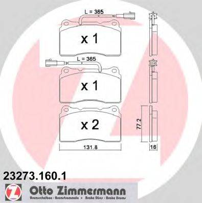 ZIMMERMANN 232731601 Комплект тормозных колодок, дисковый тормоз