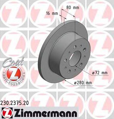 ZIMMERMANN 230237520 Тормозной диск