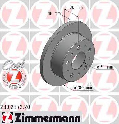 ZIMMERMANN 230237220 Тормозной диск