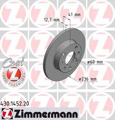 Тормозной диск ZIMMERMANN 430.1452.20