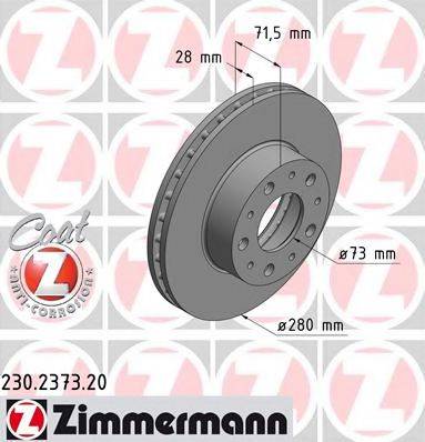 ZIMMERMANN 230237320 Тормозной диск