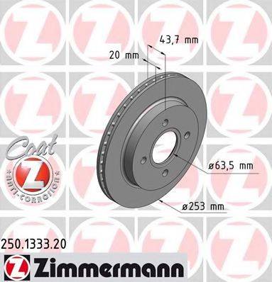ZIMMERMANN 250133320 Тормозной диск