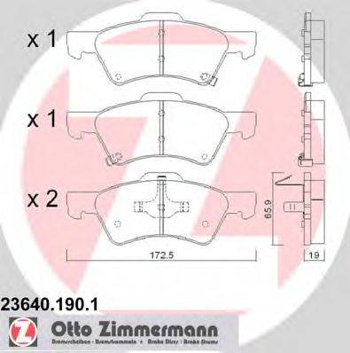 ZIMMERMANN 236401901 Комплект тормозных колодок, дисковый тормоз