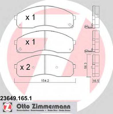 ZIMMERMANN 236491651 Комплект тормозных колодок, дисковый тормоз