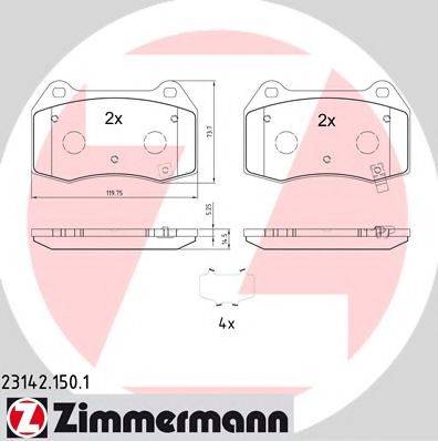 ZIMMERMANN 231421501 Комплект тормозных колодок, дисковый тормоз