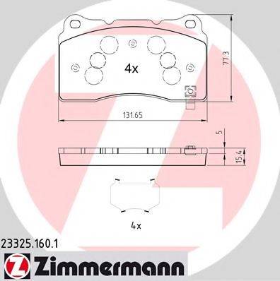 Комплект тормозных колодок, дисковый тормоз ZIMMERMANN 23325.160.1
