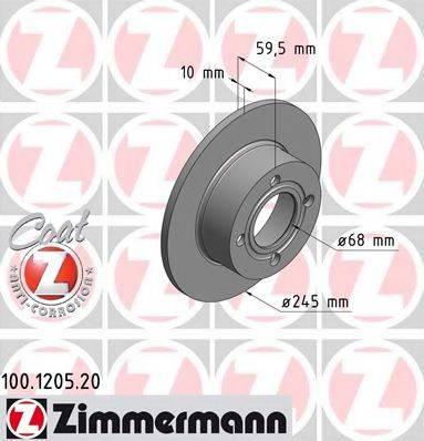 ZIMMERMANN 100120520 Тормозной диск