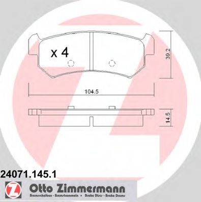 Комплект тормозных колодок, дисковый тормоз ZIMMERMANN 24071.145.1