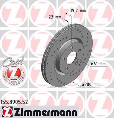 Тормозной диск ZIMMERMANN 155.3905.52