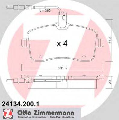 ZIMMERMANN 241342001 Комплект тормозных колодок, дисковый тормоз