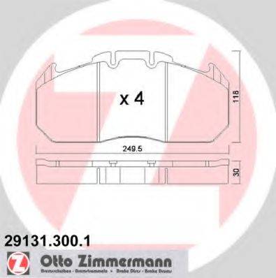 Комплект тормозных колодок, дисковый тормоз ZIMMERMANN 29131.300.1