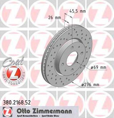 Тормозной диск ZIMMERMANN 380.2168.52
