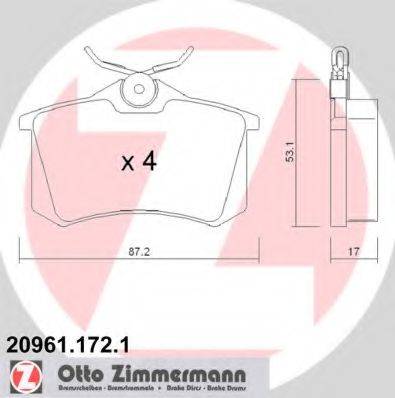 ZIMMERMANN 209611721 Комплект тормозных колодок, дисковый тормоз