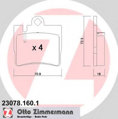 ZIMMERMANN 230781601 Комплект тормозных колодок, дисковый тормоз
