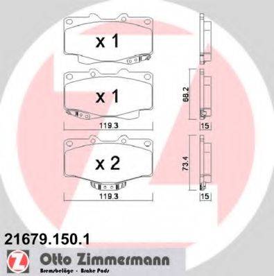 ZIMMERMANN 216791501 Комплект тормозных колодок, дисковый тормоз