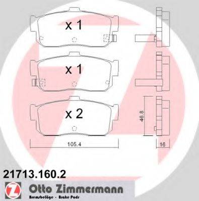 ZIMMERMANN 217131602 Комплект тормозных колодок, дисковый тормоз