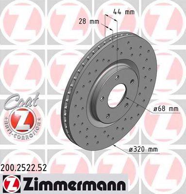 ZIMMERMANN 200252252 Тормозной диск