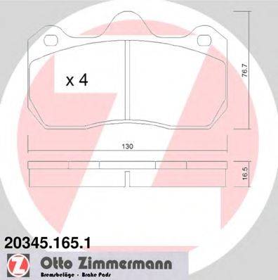 ZIMMERMANN 203451651 Комплект тормозных колодок, дисковый тормоз