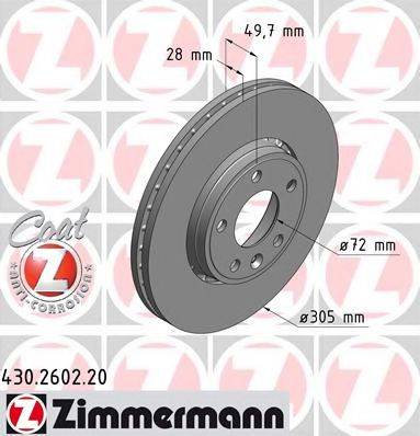 ZIMMERMANN 430260220 Тормозной диск